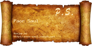Paor Saul névjegykártya